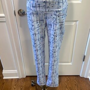 Lilly Pulitzer Corso Pants Sz 4 Blue Talk Birdy Me print